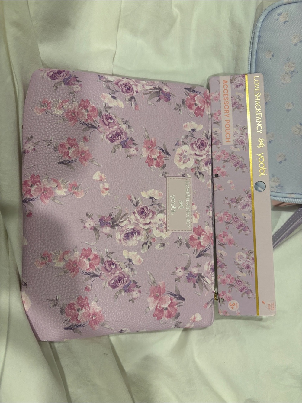Yoobi love shack fancy Lavender Floral Wristlet Accessory Pouch